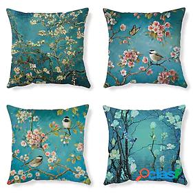 1 pcs Polyester Pillow Cover, Classic Floral Bird