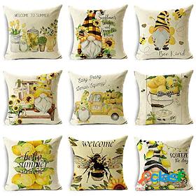 1 pcs Polyester Pillow Cover, Leisure Floral Zipper Square