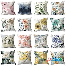 1 pcs Polyester Pillow Cover, Simple Casual Print Square