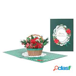 1 pz Natale Albero Scheda Schede pop-up 3D Carte di