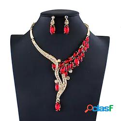 1 set I monili nuziali For Per donna Cristallo Blu Rosso