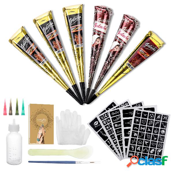 12 pezzi di crema allhenné Tatuaggio Set temporaneo
