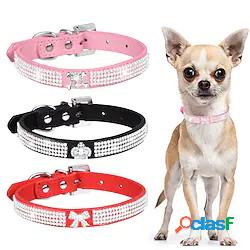 2 pezzi collare per cani con strass lucido collare per cani