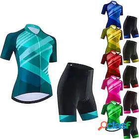 21Grams Women's Short Sleeve Cycling Jersey with Bib Shorts