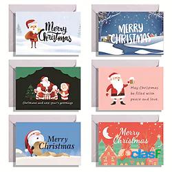 6 pz Natale Albero Babbo Natale Scheda Carte di