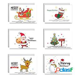 6 pz Natale Albero Renna Babbo Natale Carte di