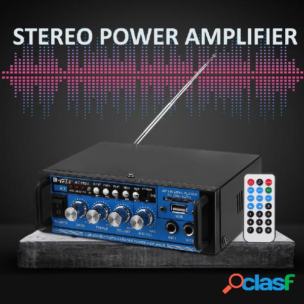 AMPLIFICATORE AUDIO 12V 220V USB SD 2 MICROFONI MP3 FM CASA