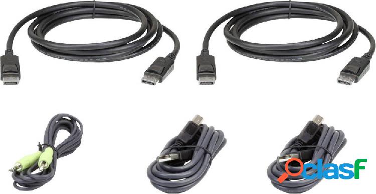 ATEN KVM Cavo [1x Spina DisplayPort, Spina A USB 2.0, Spina
