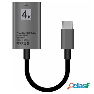 Adattatore USB da tipo C a HDMI TH002 - 4K - 15 cm - Grigio