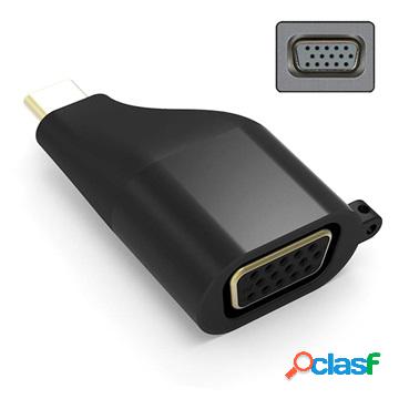 Adattatore USB tipo C / VGA portatile con cinturino - nero