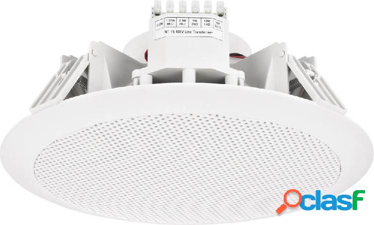 Altoparlante da incasso PA Monacor EDL-158 15 W 100 V Bianco