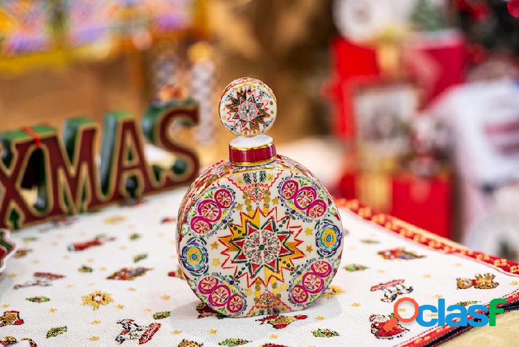 Baci Milano Bottiglia diffusore Xmas Gold porcellana bianco