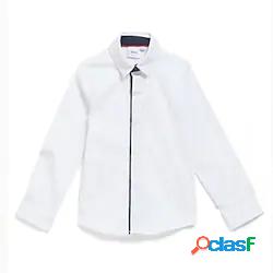 Bambino Da ragazzo Camicia Manica lunga Tinta unica Bianco