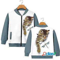 Bambino Da ragazzo Cappotto Manica lunga Bianco Gatto