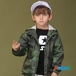 Bambino Da ragazzo Cappotto Manica lunga Verde Camouflage