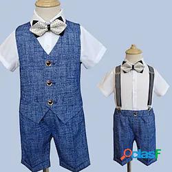 Bambino Da ragazzo Completo 3 pezzi Senza maniche Blu Grigio