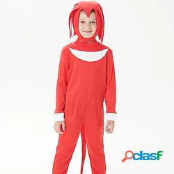 Bambino Unisex Tuta Rosso Tinta unita Animali Primavera