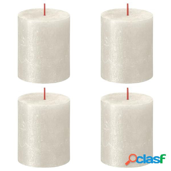 Bolsius Candele Pilastro Rustiche Shimmer 4 pz 80x68 mm