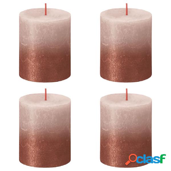 Bolsius Candele Pilastro Rustiche Sunset 4 pz 80x68 mm Rosa