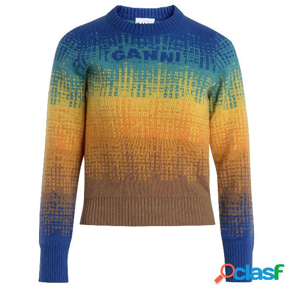 Cardigan Ganni in lana multicolor