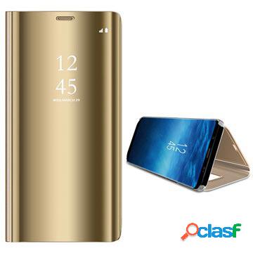 Custodia Flip per Samsung Galaxy S9 Luxury Mirror View - Oro