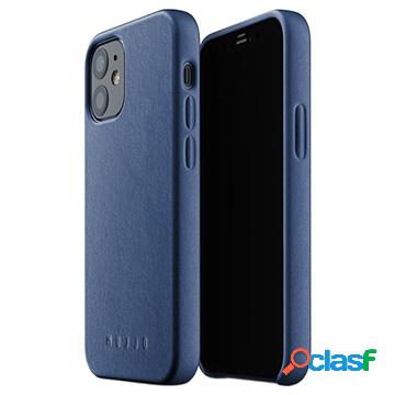 Custodia Mujjo Premium in pelle per iPhone 12/12 Pro - blu