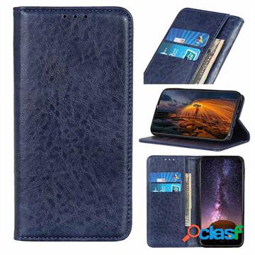 Custodia a Portafoglio Motorola Edge con Cavalletto - Blu
