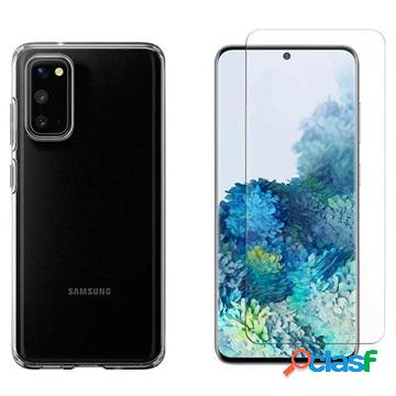 Custodia per Samsung Galaxy S20 con 2 protezioni per lo