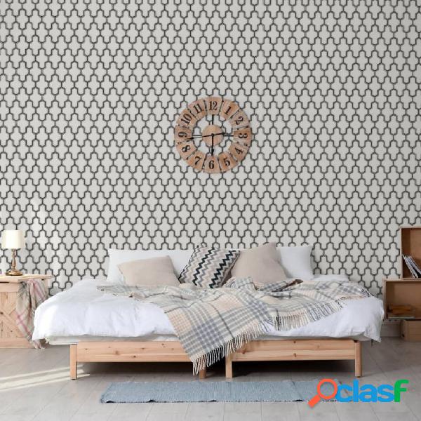 DUTCH WALLCOVERINGS Carta da Parati Geometric Bianco e Nero