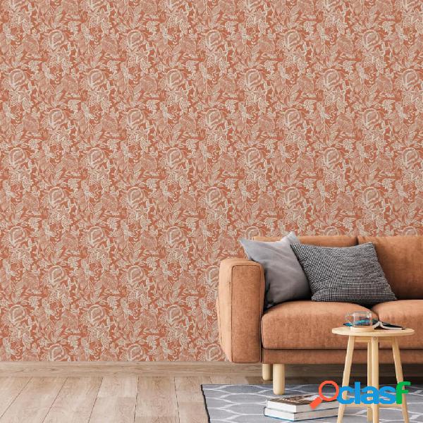 DUTCH WALLCOVERINGS Carta da Parati Mae Arancione e Beige