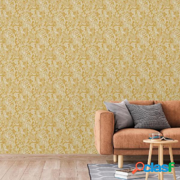 DUTCH WALLCOVERINGS Carta da Parati Mae Ocra e Beige