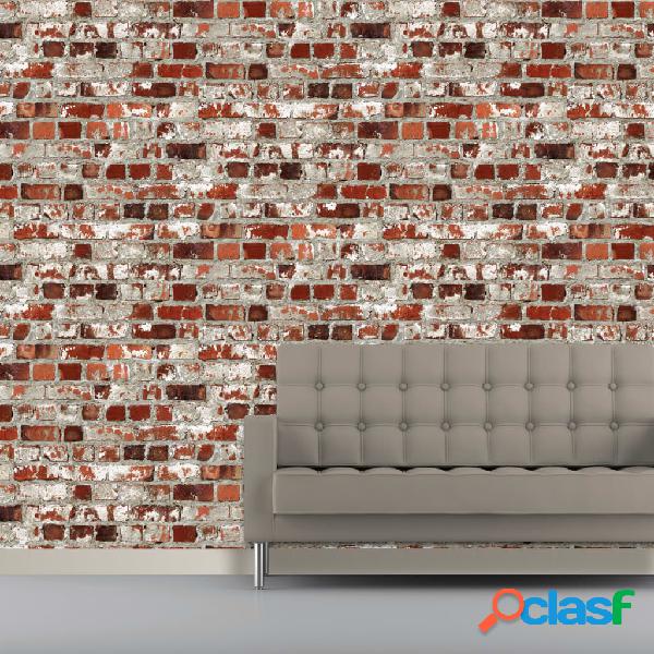 DUTCH WALLCOVERINGS Carta da Parati Motivo Mattoni Rosso