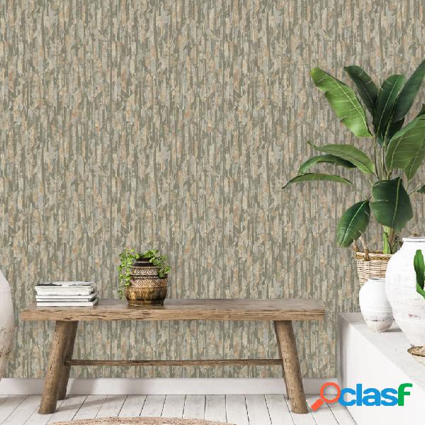 DUTCH WALLCOVERINGS Carta da Parati Phoenix Verde e Beige