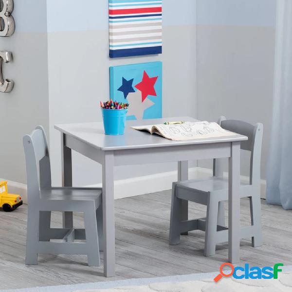 Delta Children MySize Set di Tavolo e Due Sedie Grigio