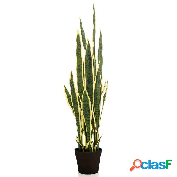 Emerald Pianta Artificiale Sansevieria in Vaso di Plastica