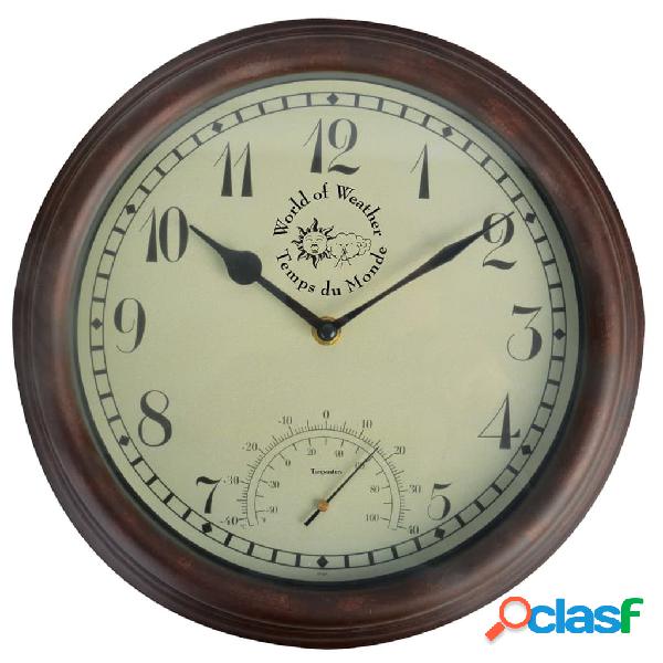 Esschert Design Orologio della Stazione con Termometro 30,5