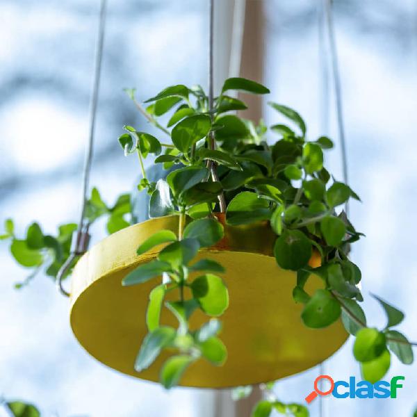 Esschert Design Vassoio Sospeso per Piante Rotondo Dorato S