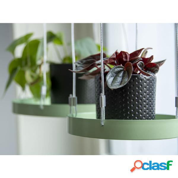 Esschert Design Vassoio Sospeso per Piante Rotondo Verde S