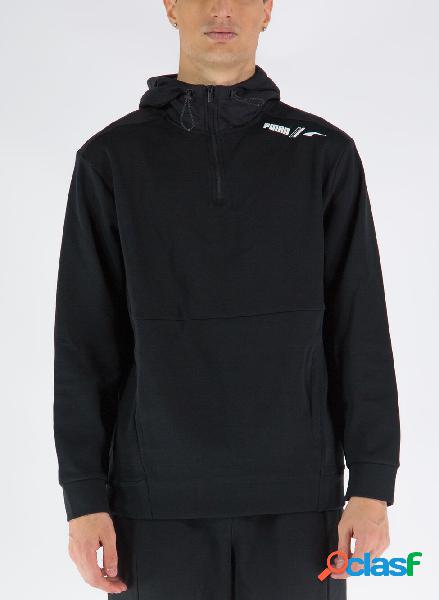 FELPA CON CAPPUCCIO CON MEZZA ZIP RAD/CAL