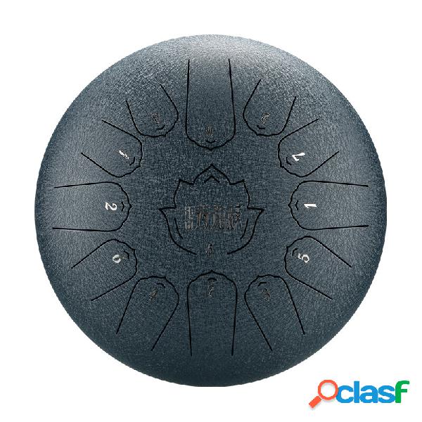 Hluru D Major 12" 13 note Steel Tamburo della lingua Lotus