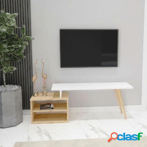 Homemania Mobile Porta TV Gold 125,2x29,5x42,8 cm Bianco e