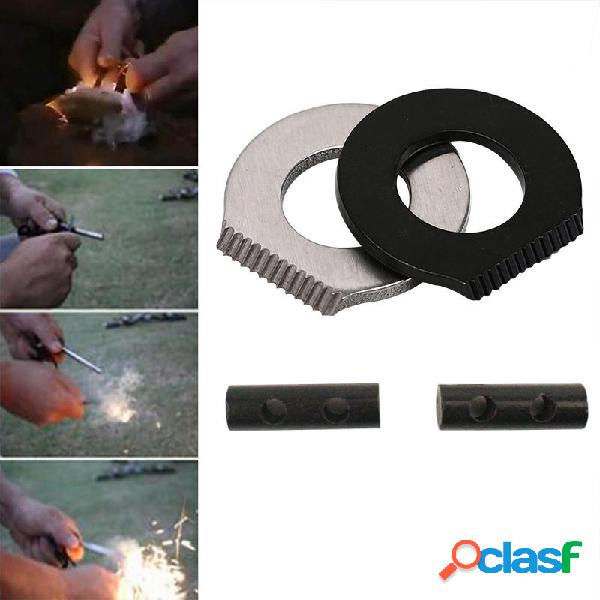 IPRee® 2Pcs / set EDC Doppi fori Flinttone Raschietto Fire