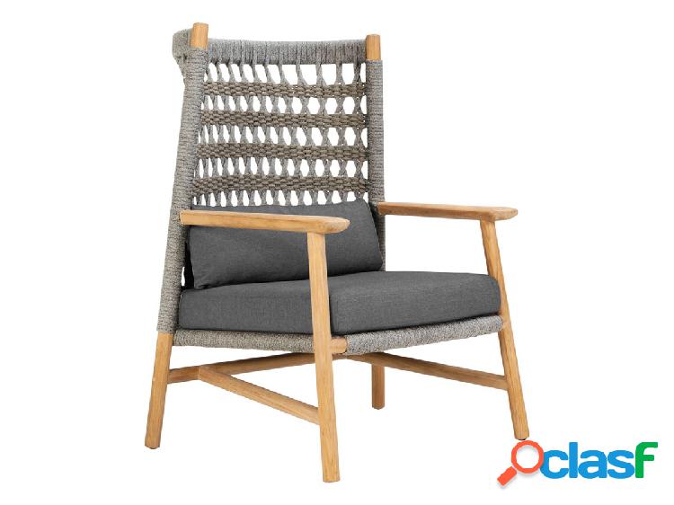 JANUS et Cie Anatra Poltrona Lounge Schienale Alto - Teak