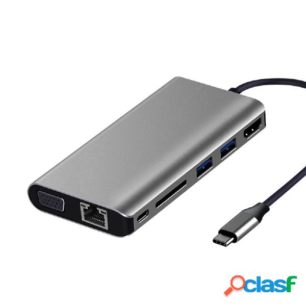 JULI 310C 8 in 1 USB 3.1 Type C HUB dati con 2 * USB 3.0 4K