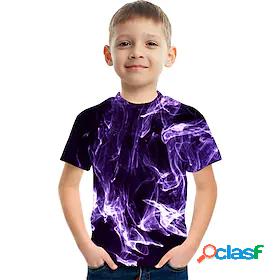 Kids Boys' T shirt Tee Short Sleeve Color Block 3D Print