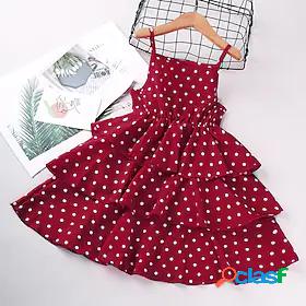 Kids Little Dress Girls Polka Dot Sundress Print White Black