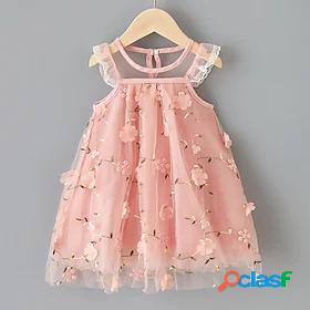 Kids Little Girls' Dress Floral Solid Color Sundress Casual