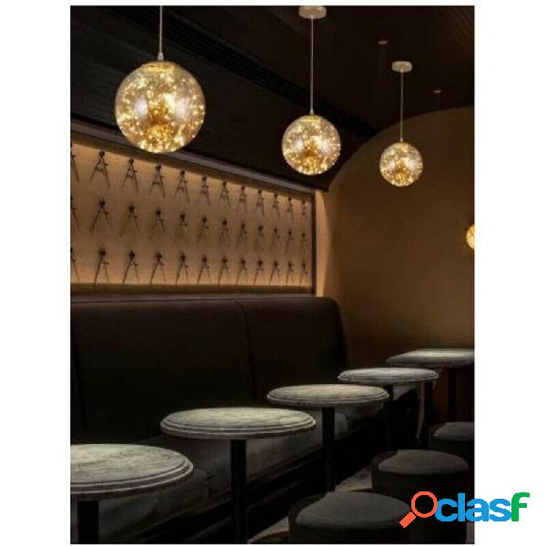 LAMPADARIO LED 10W SFERA EFFETTO CIELO STELLATO IN VETRO A