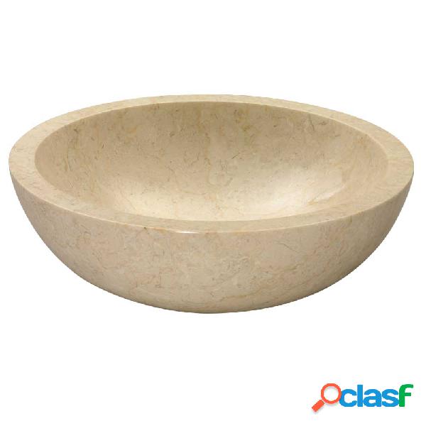 Lavabo da Appoggio in Marmo Travertino Tondo Beige Levigato