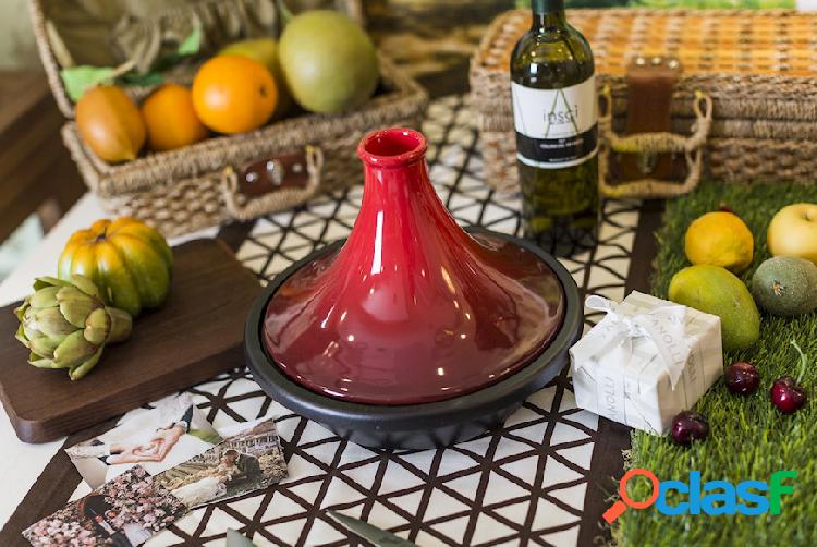 Le Creuset Tajine Evolution ghisa ciliegia nero rosso